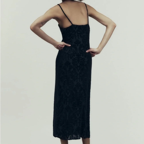 ZARA BUCKLED JACQUARD Velvet DRESS - Picture 7 of 13